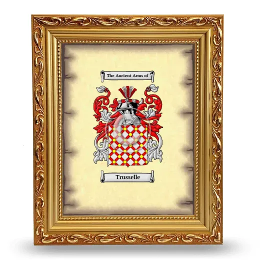 Trusselle Coat of Arms Framed - Gold