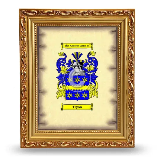 Tryon Coat of Arms Framed - Gold