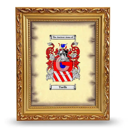 Tuells Coat of Arms Framed - Gold