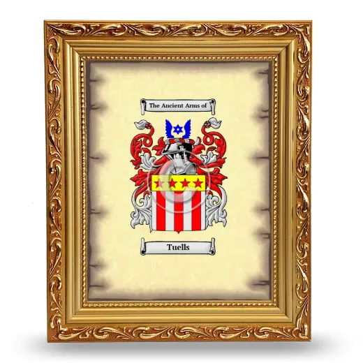 Tuells Coat of Arms Framed - Gold