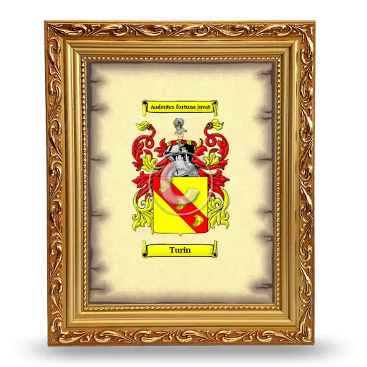 Turin Coat of Arms Framed - Gold
