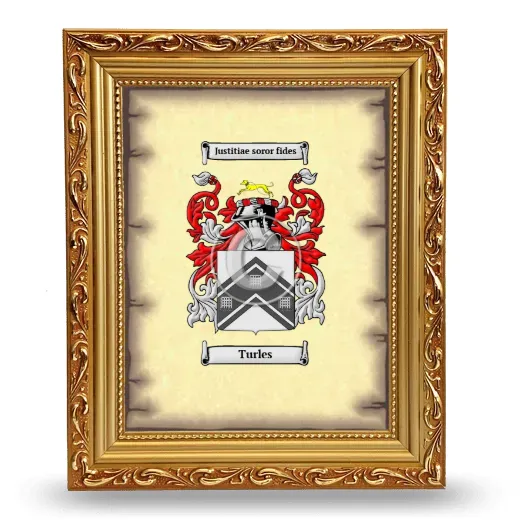 Turles Coat of Arms Framed - Gold