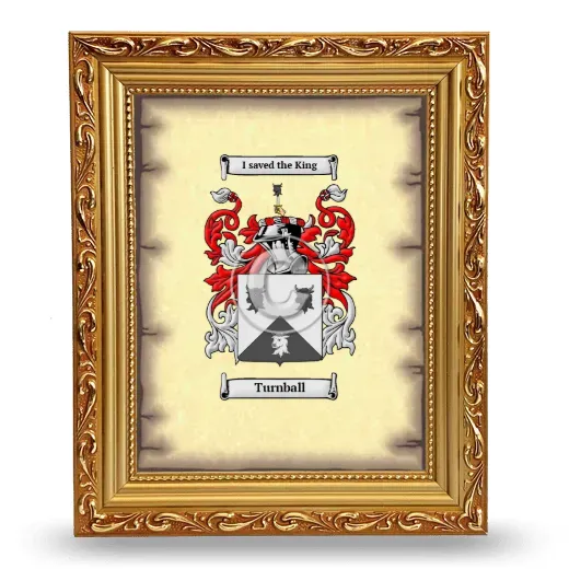 Turnball Coat of Arms Framed - Gold