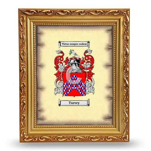 Turvey Coat of Arms Framed - Gold