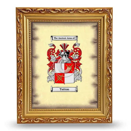 Tutton Coat of Arms Framed - Gold
