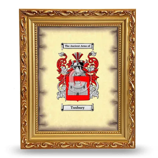 Tuxbury Coat of Arms Framed - Gold