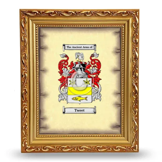 Tweet Coat of Arms Framed - Gold