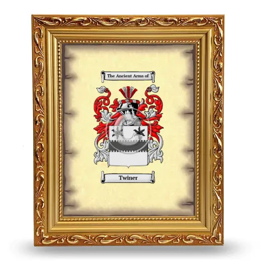 Twiner Coat of Arms Framed - Gold