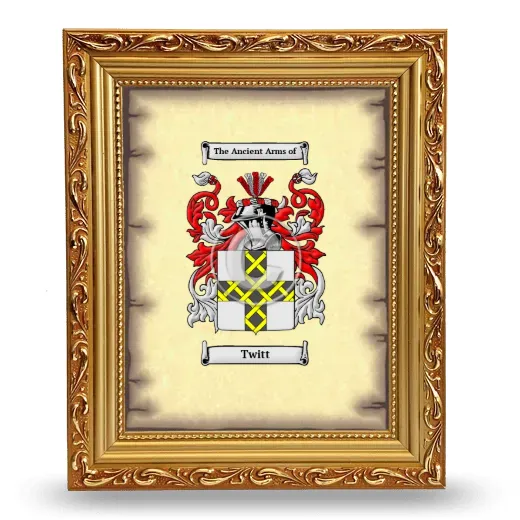 Twitt Coat of Arms Framed - Gold
