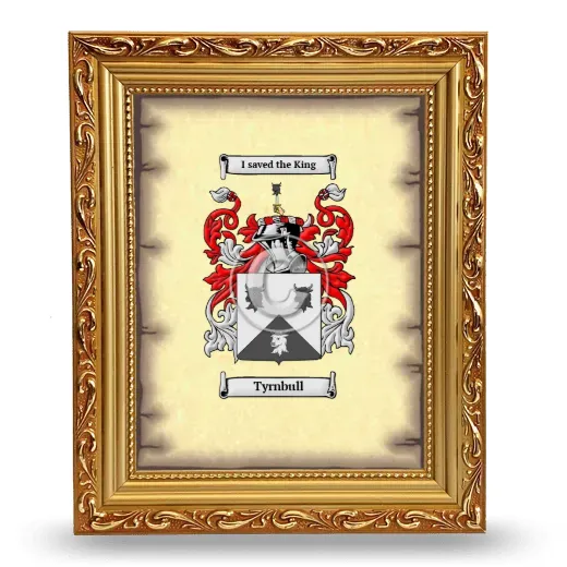 Tyrnbull Coat of Arms Framed - Gold