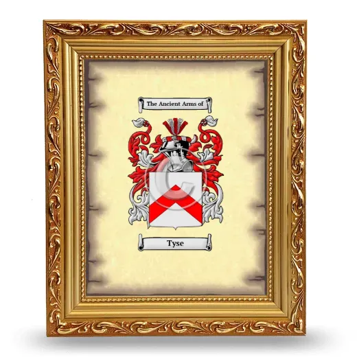 Tyse Coat of Arms Framed - Gold