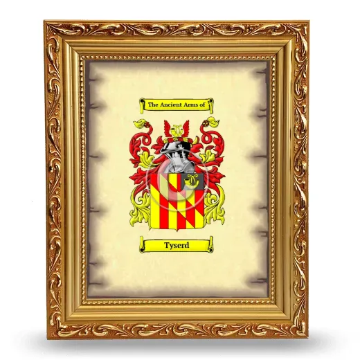 Tyserd Coat of Arms Framed - Gold