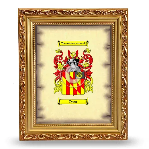 Tysor Coat of Arms Framed - Gold