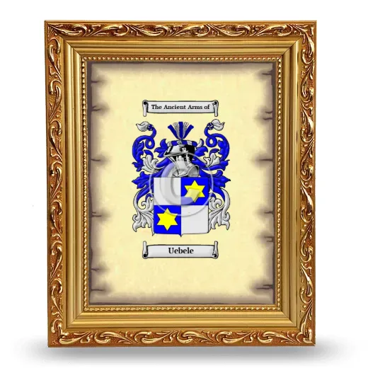 Uebele Coat of Arms Framed - Gold
