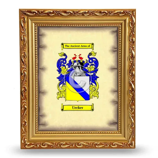 Uecker Coat of Arms Framed - Gold