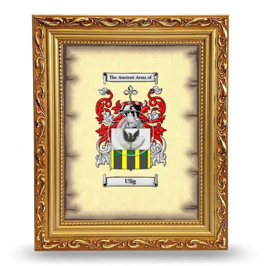 Ulig Coat of Arms Framed - Gold