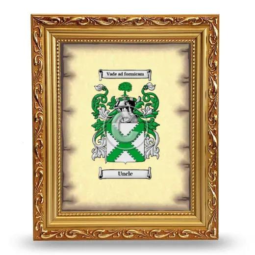 Uncle Coat of Arms Framed - Gold