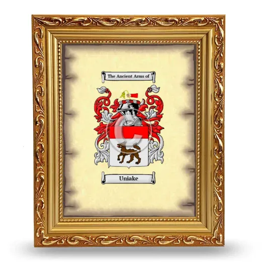 Uniake Coat of Arms Framed - Gold
