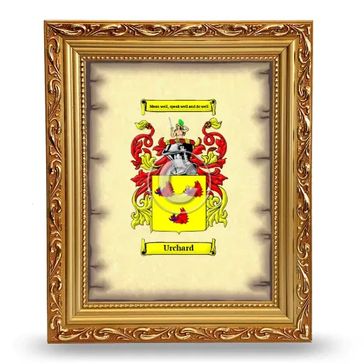 Urchard Coat of Arms Framed - Gold