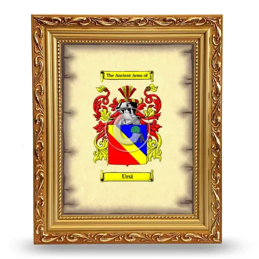 Ursi Coat of Arms Framed - Gold