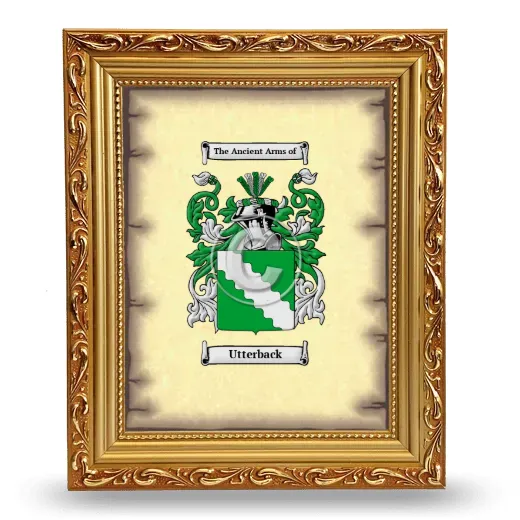 Utterback Coat of Arms Framed - Gold