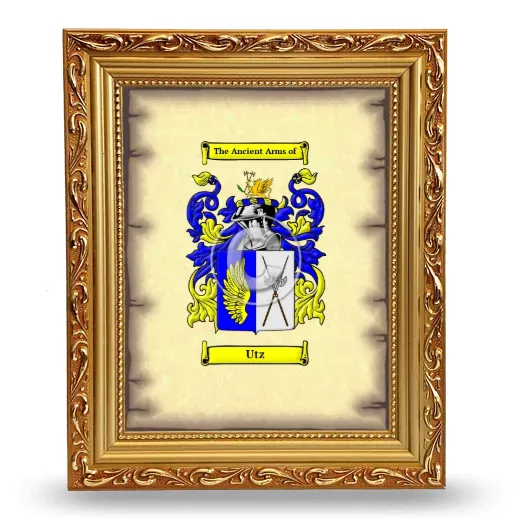 Utz Coat of Arms Framed - Gold