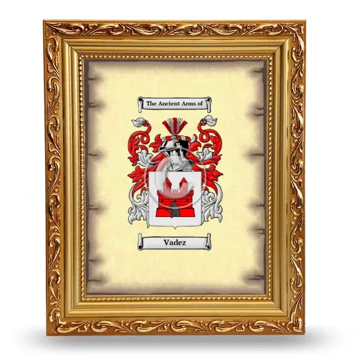 Vadez Coat of Arms Framed - Gold