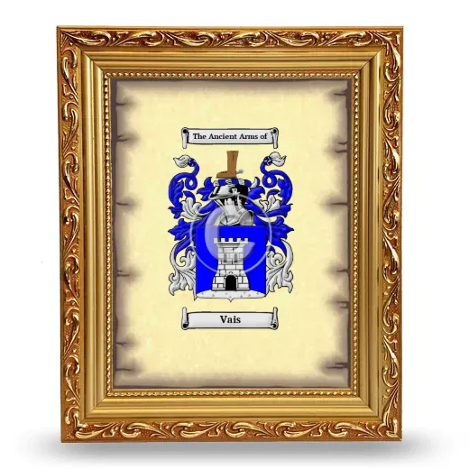 Vais Coat of Arms Framed - Gold