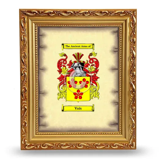 Vais Coat of Arms Framed - Gold