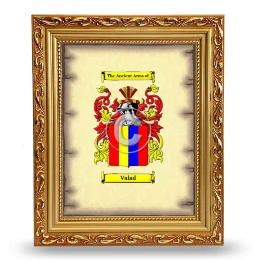 Valad Coat of Arms Framed - Gold