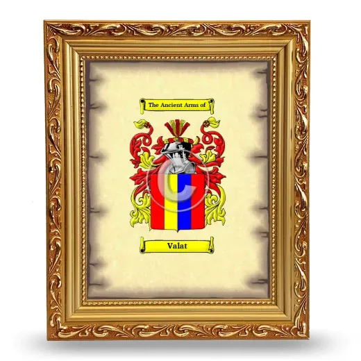 Valat Coat of Arms Framed - Gold