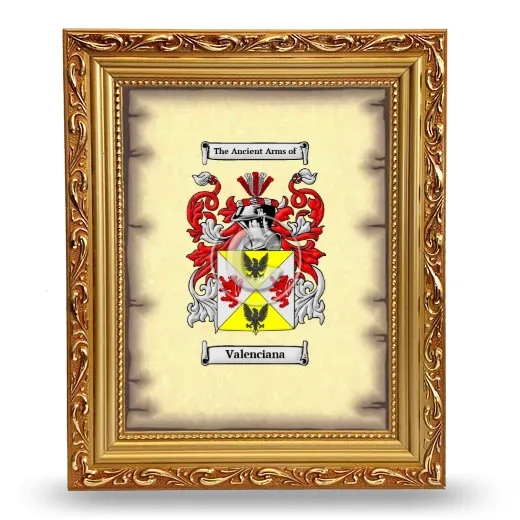 Valenciana Coat of Arms Framed - Gold