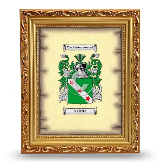 Valette Coat of Arms Framed - Gold