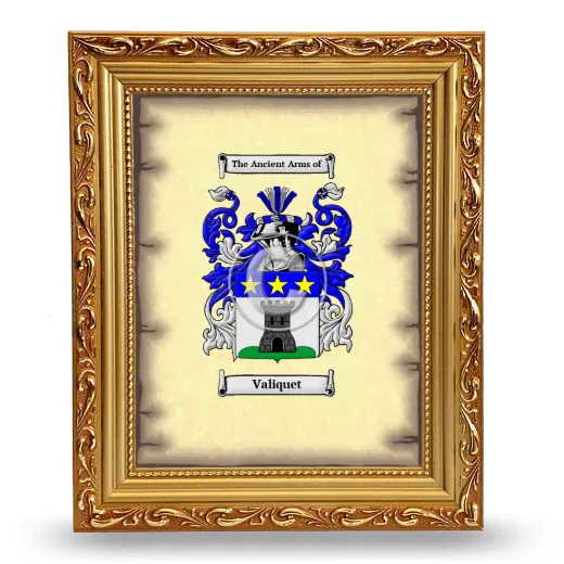 Valiquet Coat of Arms Framed - Gold