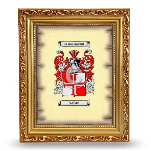 Vallan Coat of Arms Framed - Gold