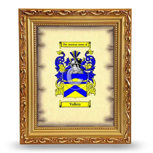 Vallery Coat of Arms Framed - Gold