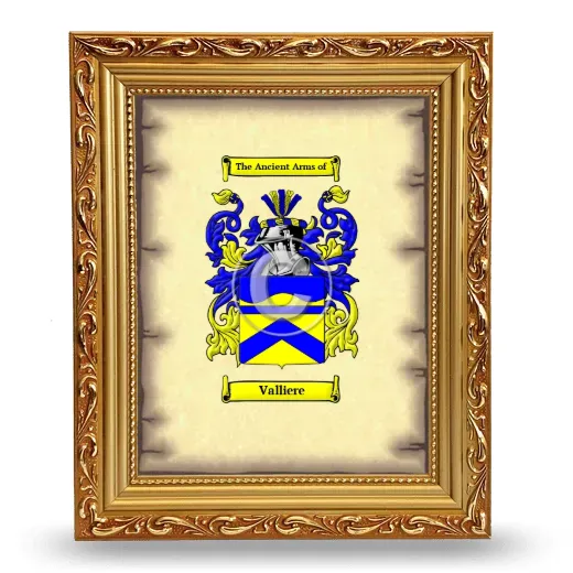 Valliere Coat of Arms Framed - Gold
