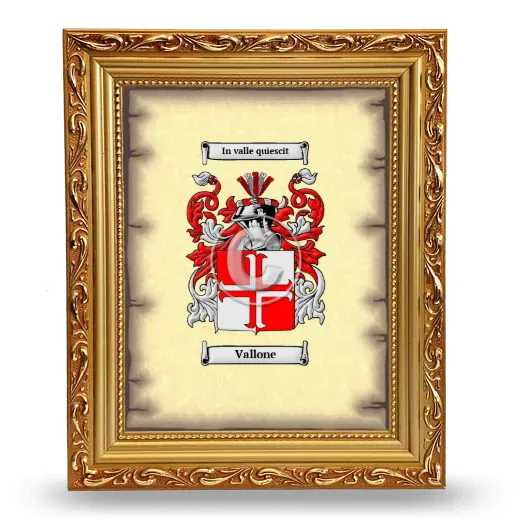 Vallone Coat of Arms Framed - Gold