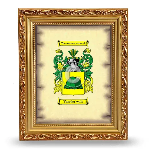 Van'der'walt Coat of Arms Framed - Gold