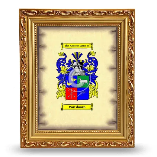 Van'doorn Coat of Arms Framed - Gold