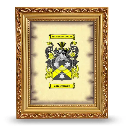 Van'leeuwen Coat of Arms Framed - Gold