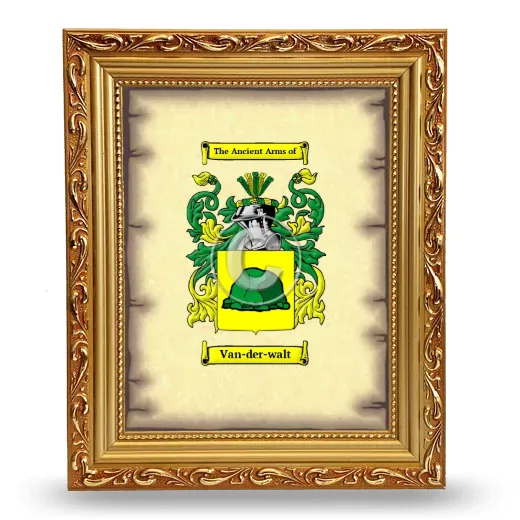 Van-der-walt Coat of Arms Framed - Gold