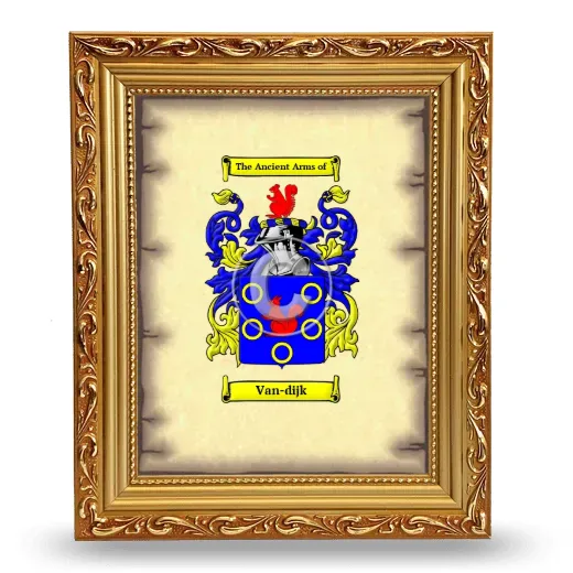 Van-dijk Coat of Arms Framed - Gold
