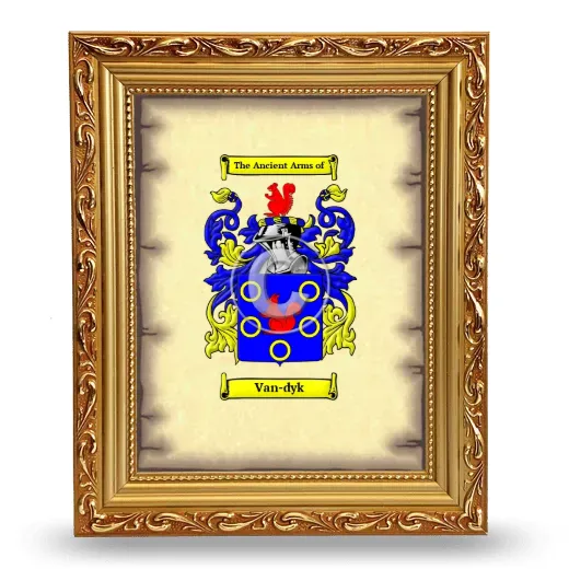 Van-dyk Coat of Arms Framed - Gold