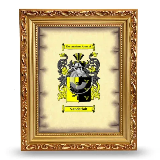 Vanderbilt Coat of Arms Framed - Gold