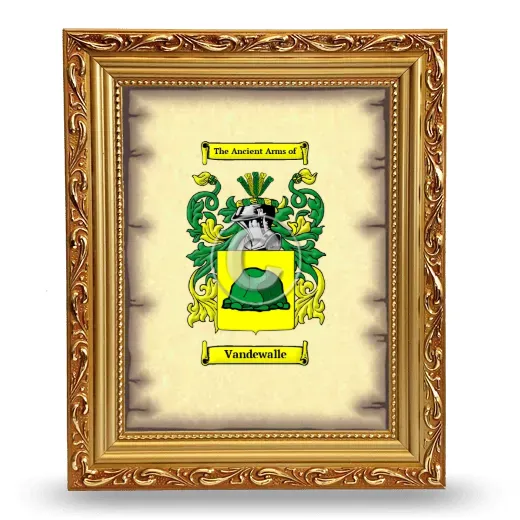 Vandewalle Coat of Arms Framed - Gold