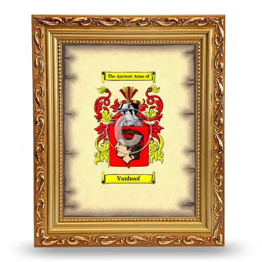 Vanhoof Coat of Arms Framed - Gold