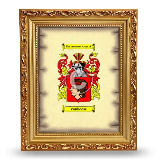 Vanhoose Coat of Arms Framed - Gold