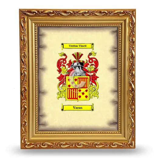 Varas Coat of Arms Framed - Gold