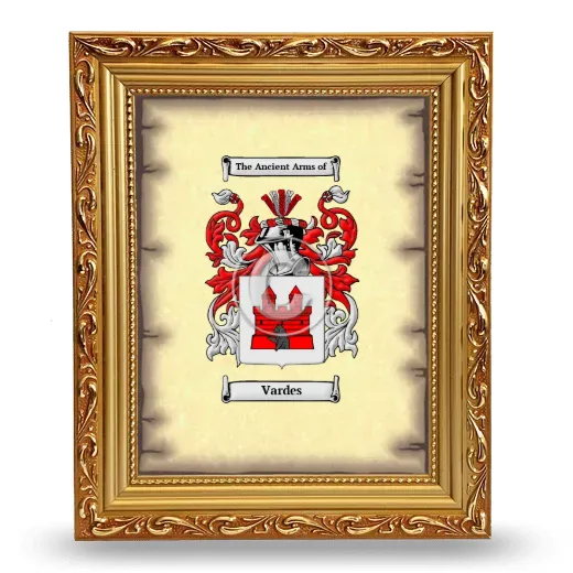 Vardes Coat of Arms Framed - Gold